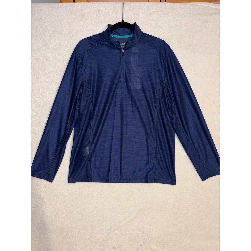 Tommy Bahama Men Palm Coast Half Zip IslandZone Pullover Ocean Deep blue wicking - Picture 1 of 8